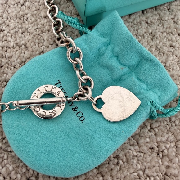 Tiffany & Co Heart Tag Toggle Necklace Sterling Silver 925 Classic Chain - Picture 3 of 4